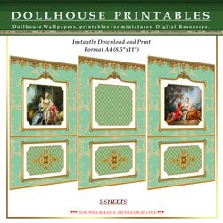 Wallpapers- Set 19-v11 | Digital Downloads for Dollhouses and Unique Miniature Projects - Printables in Scale 1:12