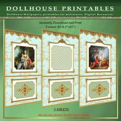 Wallpapers- Set 19-v12 | Digital Downloads for Dollhouses and Unique Miniature Projects - Printables in Scale 1:12