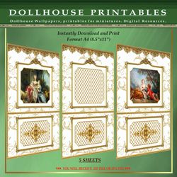 Wallpapers- Set 19-v13 | Digital Downloads for Dollhouses and Unique Miniature Projects - Printables in Scale 1:12