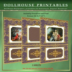 Wallpapers- Set 19-v14 | Digital Downloads for Dollhouses and Unique Miniature Projects - Printables in Scale 1:12
