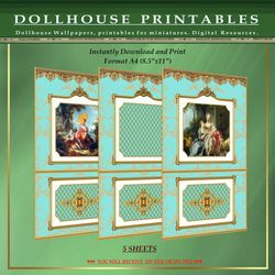 Wallpapers- Set 19-v16 | Digital Downloads for Dollhouses and Unique Miniature Projects - Printables in Scale 1:12