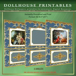 Wallpapers- Set 19-v18 | Digital Downloads for Dollhouses and Unique Miniature Projects - Printables in Scale 1:12