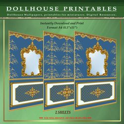 Wallpapers- Set 19-v20 | Digital Downloads for Dollhouses and Unique Miniature Projects - Printables in Scale 1:12