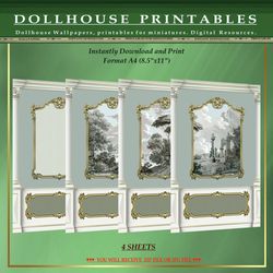 Wallpapers- Set 17-v3 | Digital Downloads for Dollhouses and Unique Miniature Projects - Printables in Scale 1:12