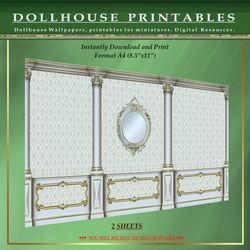 Wallpapers- Set 17-v7 | Digital Downloads for Dollhouses and Unique Miniature Projects - Printables in Scale 1:12