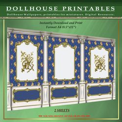 Wallpapers- Set 17-v8 | Digital Downloads for Dollhouses and Unique Miniature Projects - Printables in Scale 1:12