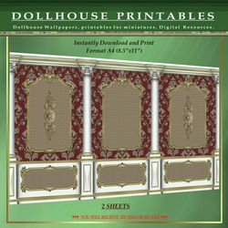 Wallpapers- Set 17-v9 | Digital Downloads for Dollhouses and Unique Miniature Projects - Printables in Scale 1:12