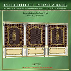 Wallpapers- Set 17-v10 | Digital Downloads for Dollhouses and Unique Miniature Projects - Printables in Scale 1:12