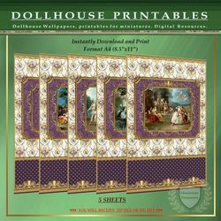 Wallpapers- Set 21-v6 | Digital Downloads for Dollhouses and Unique Miniature Projects - Printables in Scale 1:12