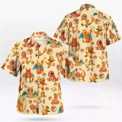 charmander evolution pokeball hawaiian shirt pokemon anime shirt for men women kid