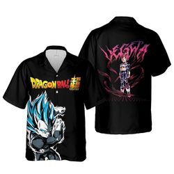 super vegeta hawaiian shirt dragon ball anime shirt for men women kid