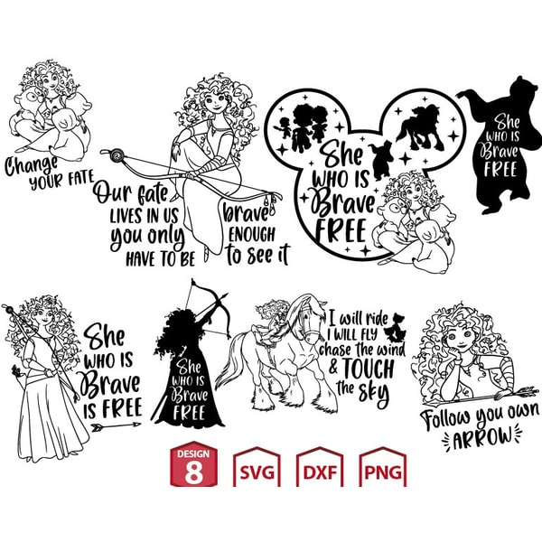 Disney Brave Quotes Svg, Merida Svg, Disney Princess Svg, Di - Inspire ...