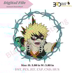 katsuki bakugo embroidery design file | instant download