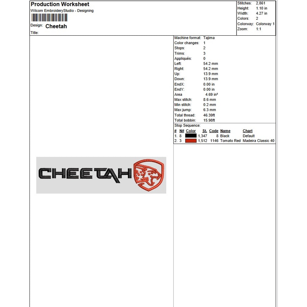 Cheetah Embroidery 1