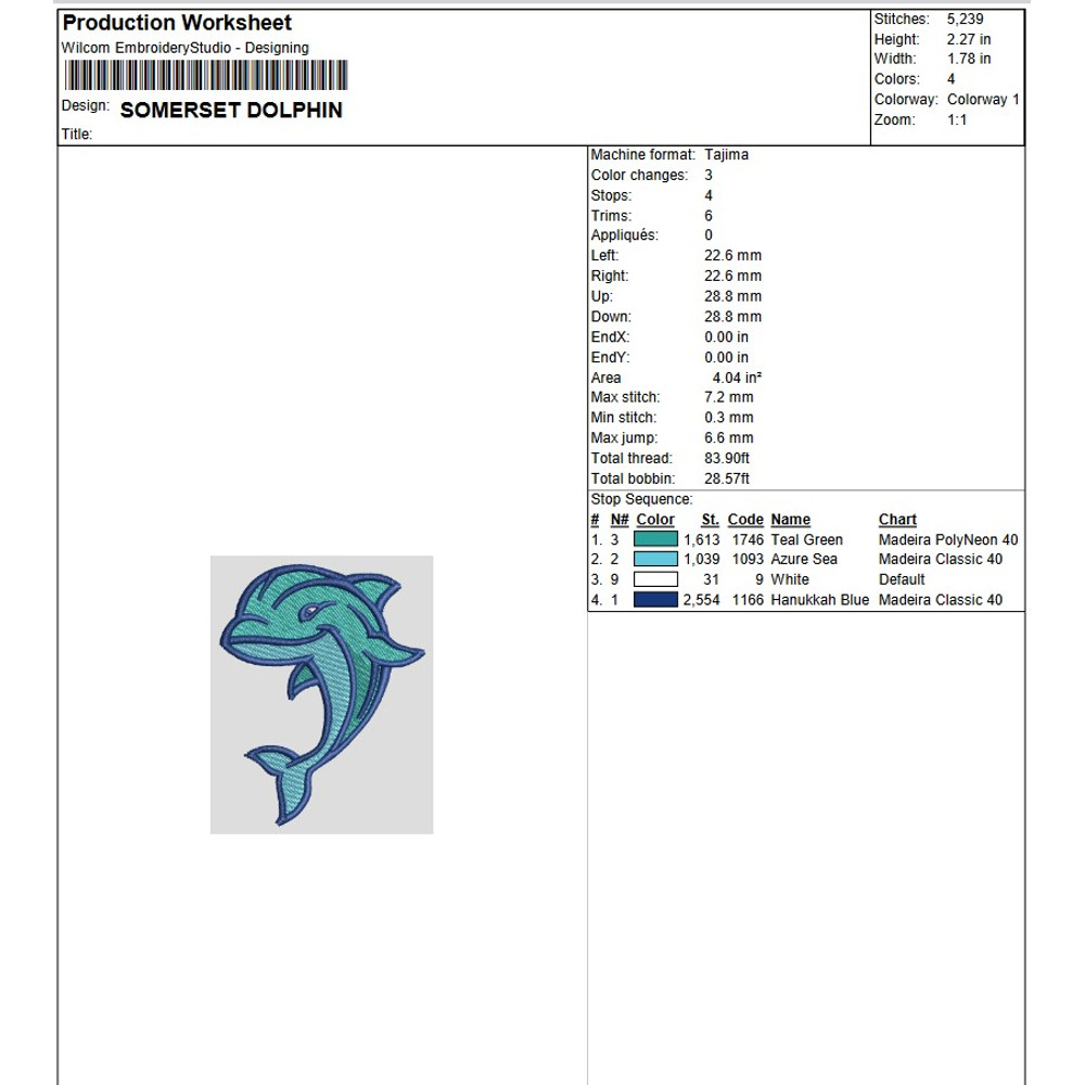 DOLPHIN Embroidery 1