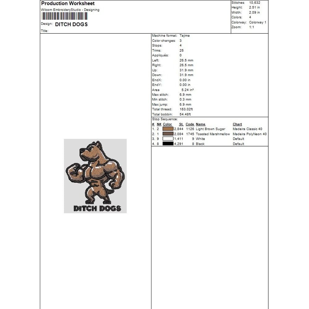 DITCH DOGS Embroidery 1