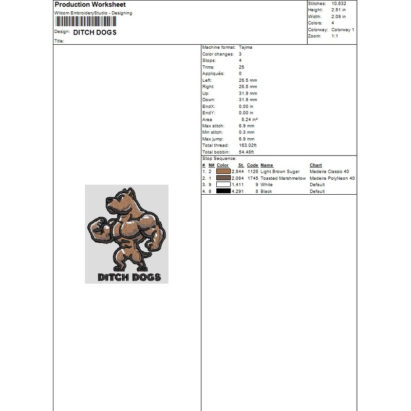 DITCH DOGS Embroidery 1