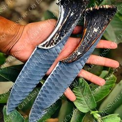 handmade full tang crown stag blades , best for gift presentations, hunting knives for outdoors adventures, gift for him