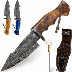 hunting knife , damascus steel hunting knife , best christmas gift for him