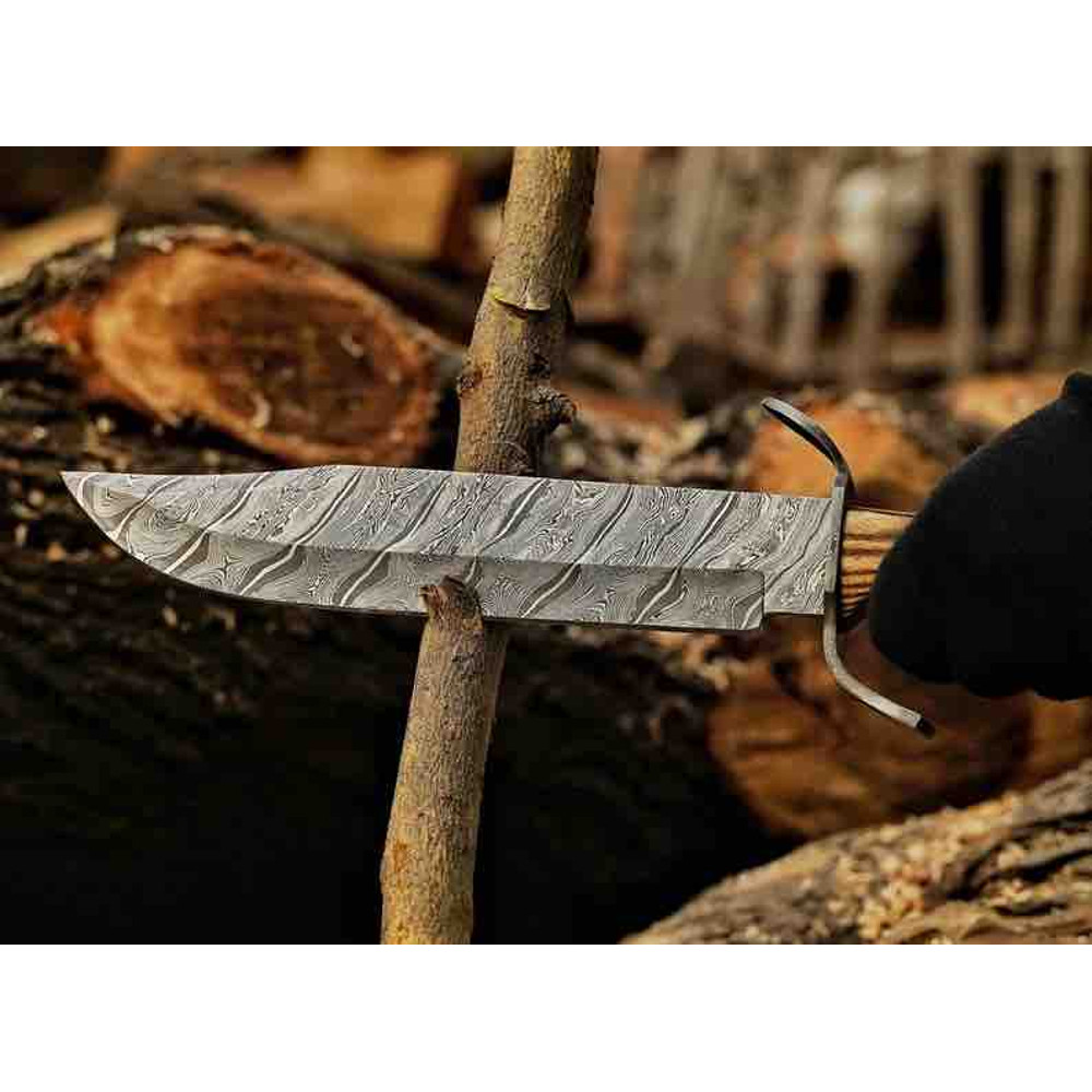 Hand Forged Damascus Steel Hunting Bowie Knife Outdoors Knife Camping Knife Bushcraft Knife Christmas Gift 1