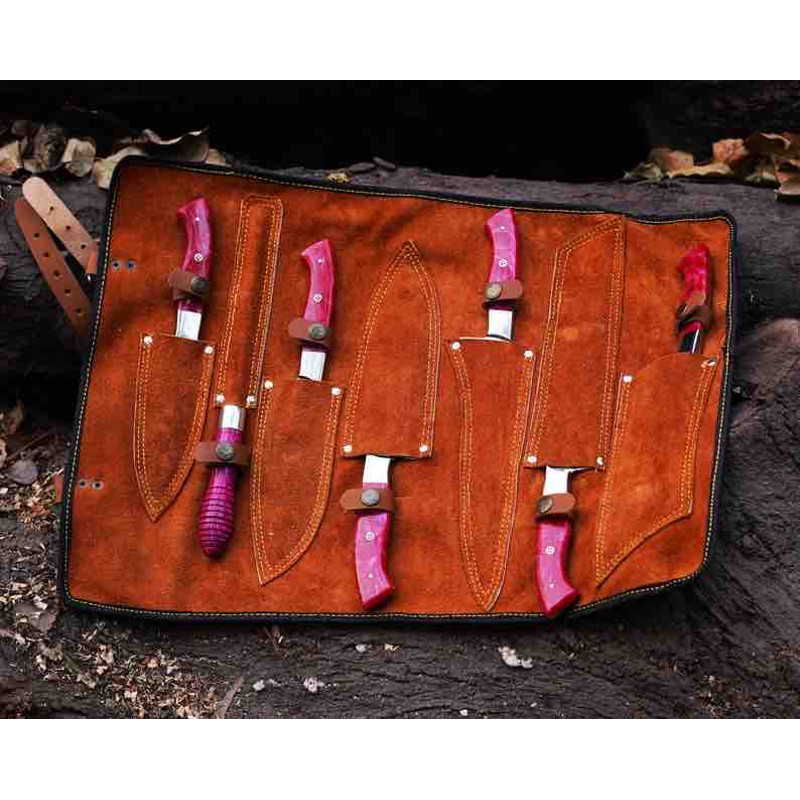 Handmade Kitchen Chef Knives Set  Damascus Steel Chef Knife  Santoku Knife  Culinary Knife Set  Christmas Gift 1