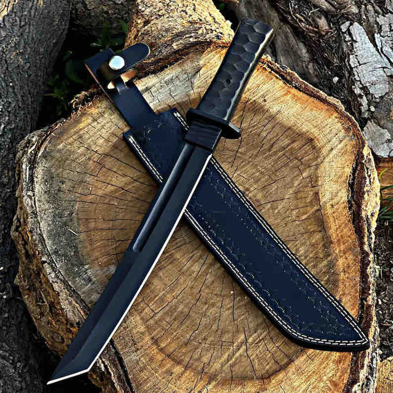 Tanto Knife  Hunting Tanto Knife  Outdoors Carbon Steel Knife  Christmas Gift Groomsmen Gift  Tanto Blade 0