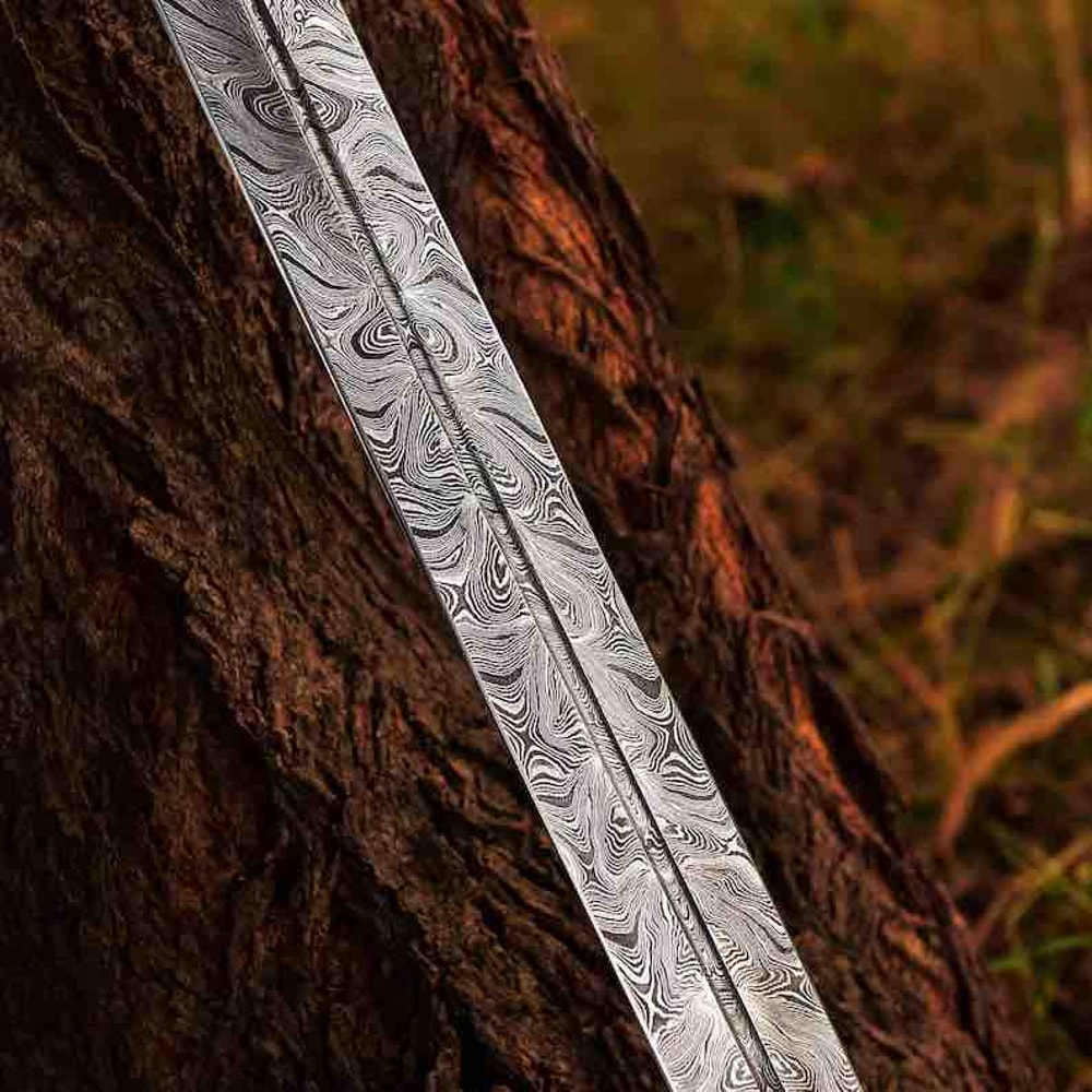 Hand Forged Battle Ready Damascus Steel Sword Vikings Sword Replica Sword Groomsmen Gift Christm