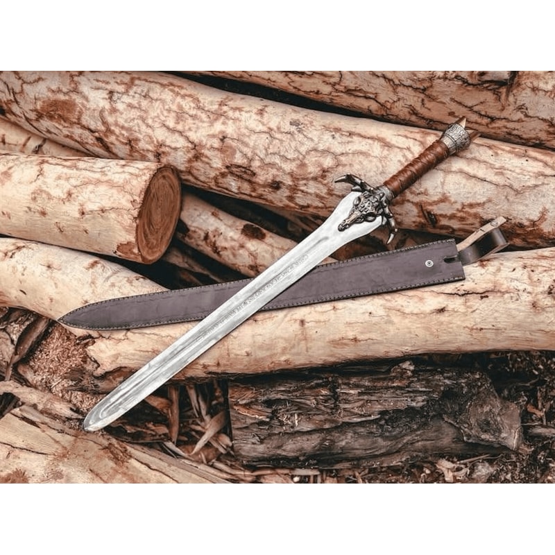 Fantasy Barbarian Sword Replica Heavy Steel Display Sword Inspired By Heroic Character 1