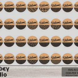 round welcome door hanger bundle - laser cut patterns - two layer door signs 673