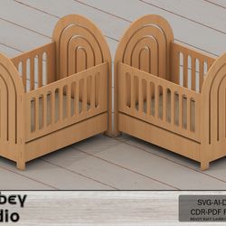baby doll crib cutting files - laser cut baby cot - wooden baby cradle bed 677