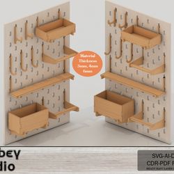 custom pegboard display - adjustable hooks and shelves - perfect for organizing jewelry and tools 683