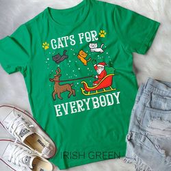 cats for everybody santa funny christmas pjs xmas women t-shirt unisex t-shirt