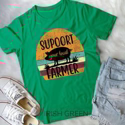vintage farm pig farming support your local farmer gift t-shirt unisex t-shirt