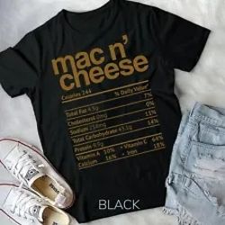mac and cheese nutrition funny thanksgiving mac n' cheese t-shirt unisex t-shirt