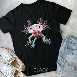 axolotl christmas lights tree shirt kids youth boys pajamas unisex t-shirt