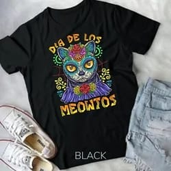 day of the dead dia de los muertos shirt cat sugar skull t-shirt unisex t-shirt