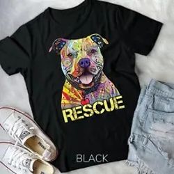 rescue dog colorfull pitbull dog adopt don't shop t-shirt unisex t-shirt