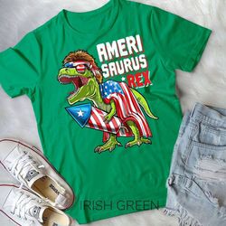 amerisaurus dinosaur 4th of july kids boys men t rex funny unisex t-shirt