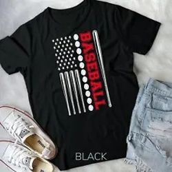 american flag baseball usa 4th of july men women boy girl t-shirt unisex t-shirt