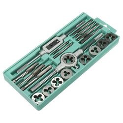 professional metric hand tap and die set, screw thread plugs & straight taper reamer tools for accurate thread repair