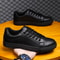 Mens White Black Comfortable Casual Shoes, Lightweight Solid Skateboard Sneakers for Walking, Durable Leisure Footwear