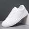 Mens White Black Comfortable Casual Shoes, Lightweight Solid Skateboard Sneakers for Walking, Durable Leisure Footwear