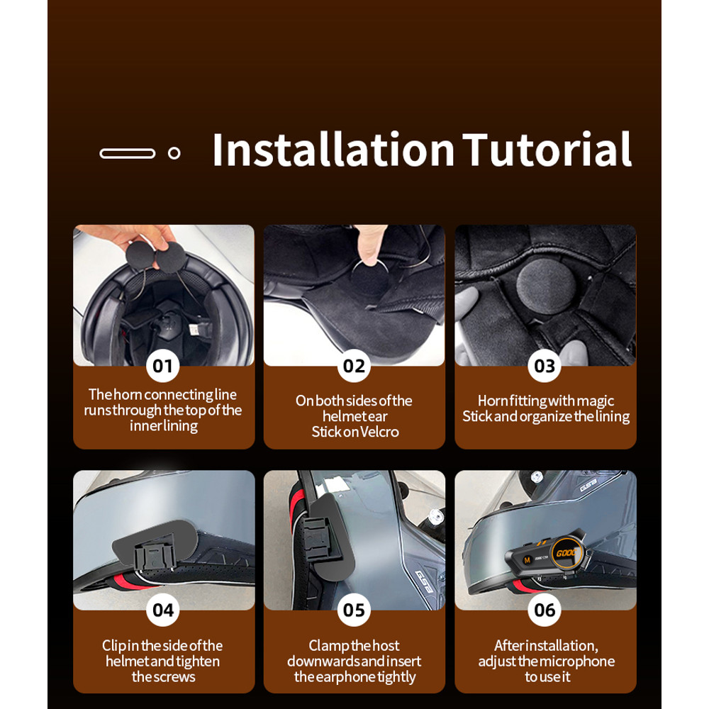 3D Surround Heavy Bass Motorcycle Helmet Headset Stereo Bluetooth HandsFree Calls IPX7 Waterproof 5