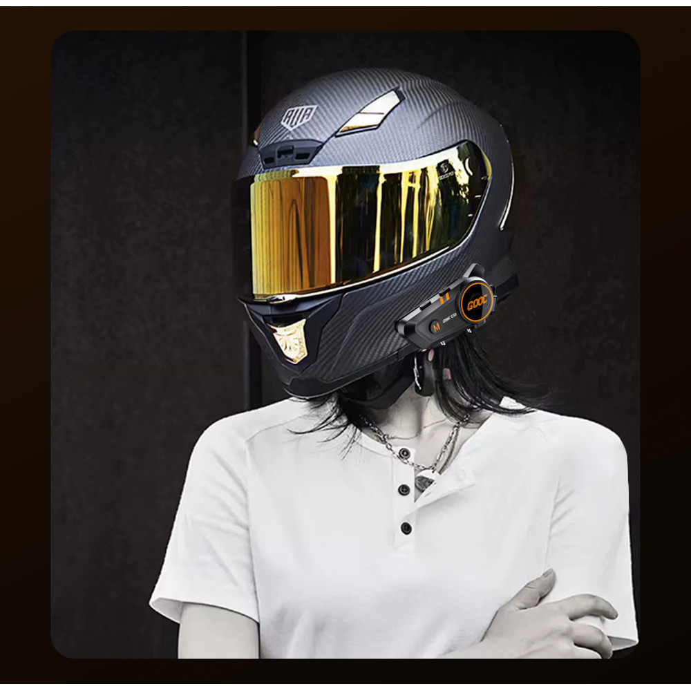 3D Surround Heavy Bass Motorcycle Helmet Headset Stereo Bluetooth HandsFree Calls IPX7 Waterproof 1