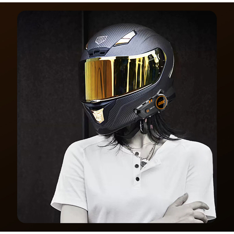 3D Surround Heavy Bass Motorcycle Helmet Headset Stereo Bluetooth HandsFree Calls IPX7 Waterproof 1