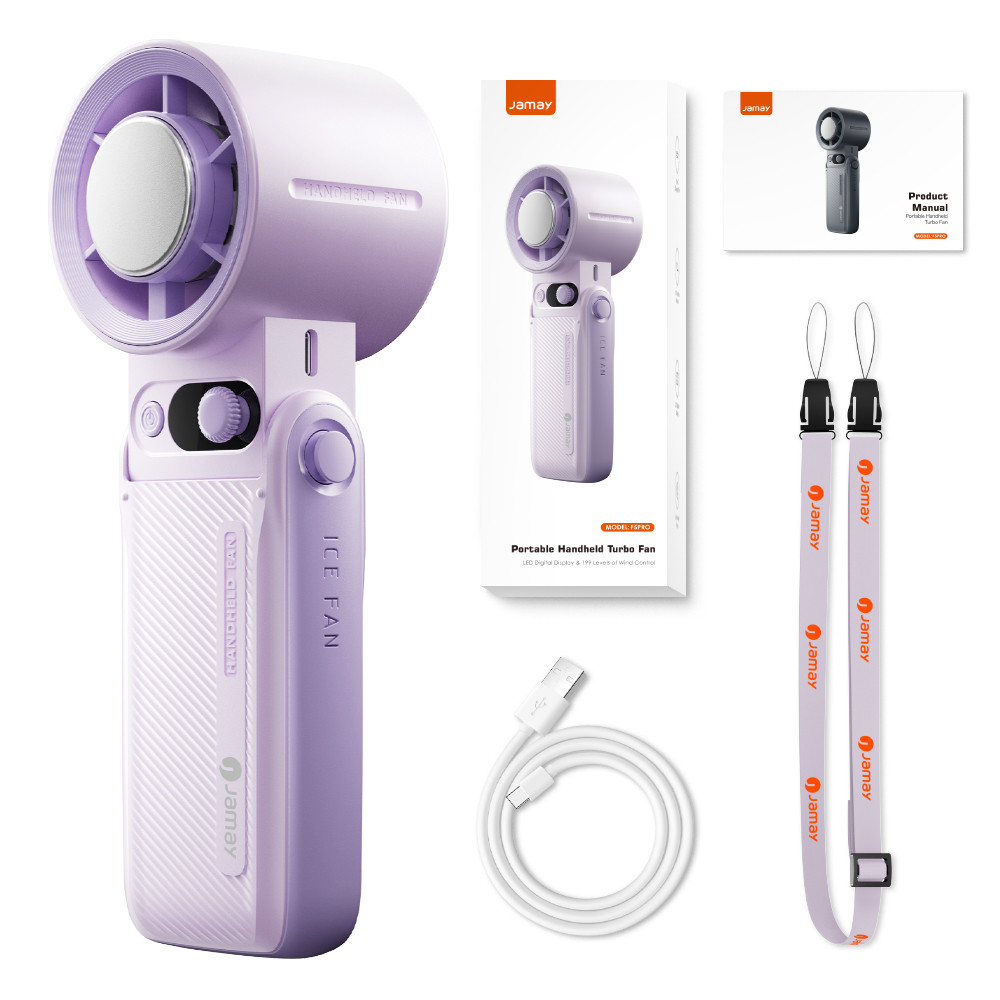 8000mAh Turbo Handheld Fan 199 Adjustable Speeds LED Digital Display Powerful Portable Cooling Fan 9