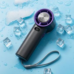 8000mah turbo handheld fan, 199 adjustable speeds, led digital display, powerful portable cooling fan for home & travel