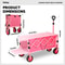 Heavy Duty Extender Folding Collapsible Wagon Cart, Lightweight Extra-Long Foldable Utility Cart