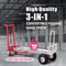 ROOMARK Convertible Hand Truck Dolly HeavyDuty Moving Cart With Telescopic Frame NonSlip Wheels And 2