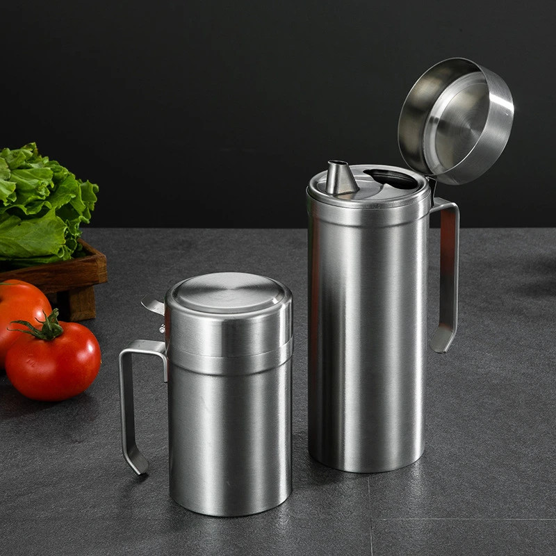 Premium Stainless Steel Leak-Proof Oil Filter Strainer, Soy Vinegar Pot, Kitchen Seasoning Bottle, Oil Storage Oiler